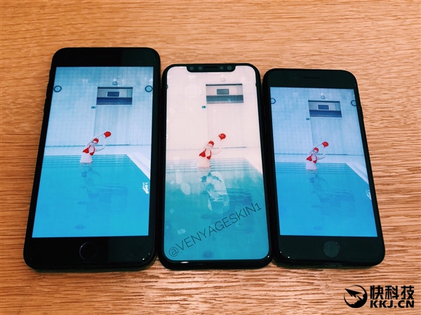iPhone 8亮屏對比iPhone 7、7 Plus：全面屏震撼