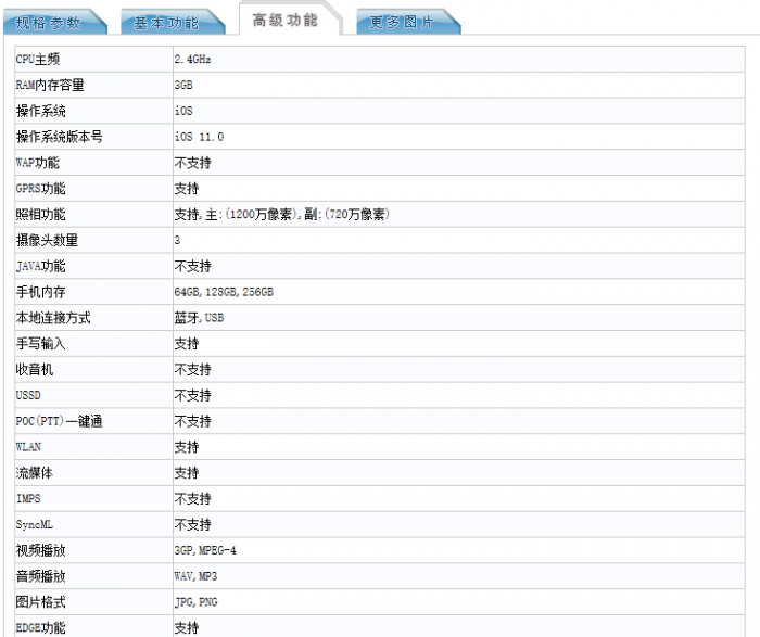 工信部披露蘋果iPhone X配置信息與真機(jī)圖像