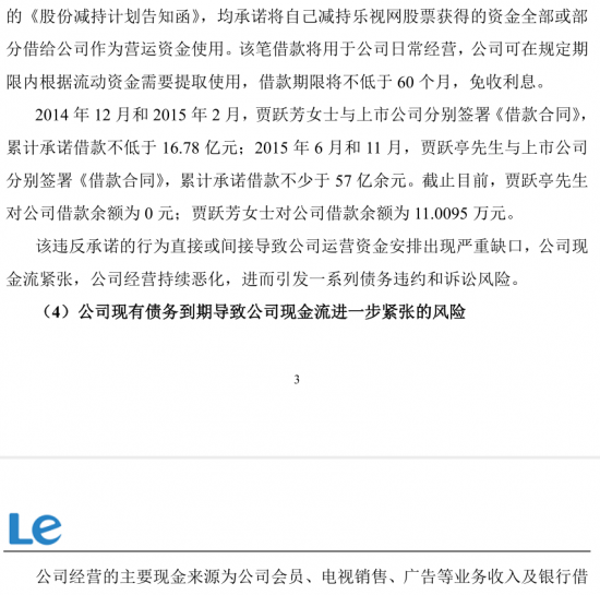 樂視公告四連發(fā):澄清融創(chuàng)過戶問題 提示八大風險