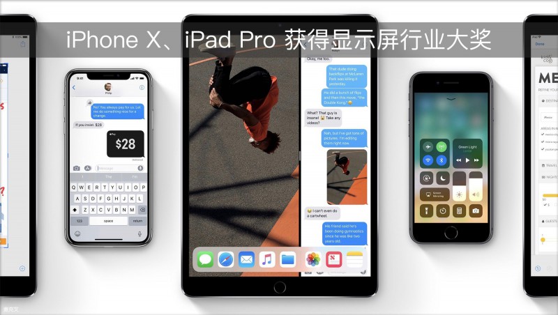 iPhone X、iPad Pro 獲得顯示屏行業(yè)大獎