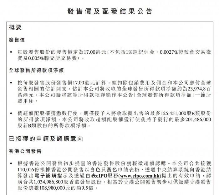 小米公布IPO配發(fā)結(jié)果：超額認(rèn)購9.5倍 今日公布中簽結(jié)果