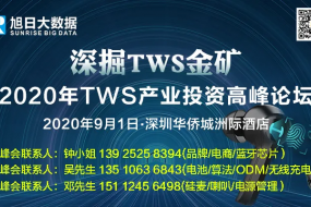 【高峰論壇】2020年TWS產(chǎn)業(yè)投資高峰論壇將于9月1日舉辦