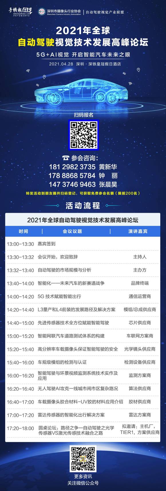 2021年全球自動駕駛視覺技術發(fā)展高峰論壇(4月28日深圳)